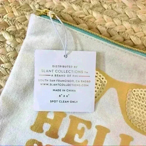 Slant Collections Hello Summer Sunglass Sequin Cosmetic Bag - Picture 3 of 5